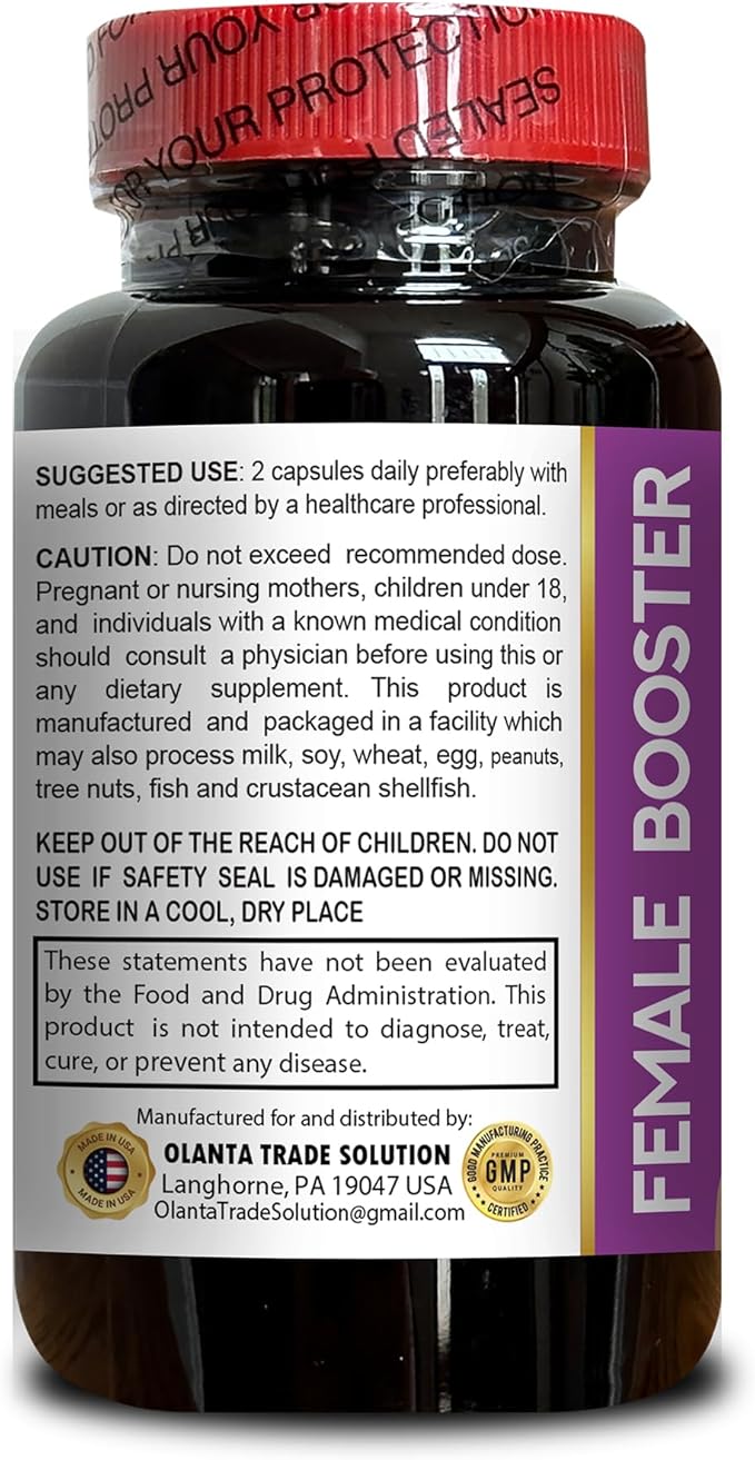 Women’s Passion &amp Energy Support Capsules | Post Menopause Hormone Balance dupport for Women | Herbal Female Booster with Red Clover &amp Wild Yam – 1 Bottles 60 Capsules