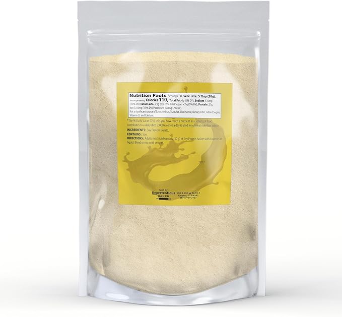 Unpretentious Baker Soy Protein Isolate (2 lb) Good Source of Protein &amp Iron Smoothies Shakes