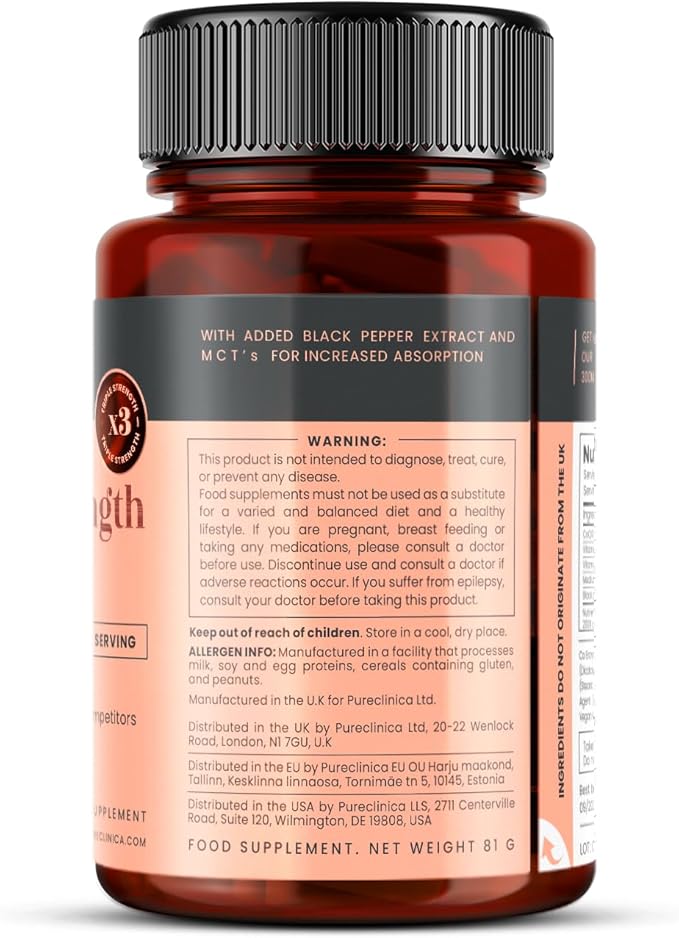 pureclinica CoQ10-300mg x 540 Tablets (6 Bottles with 90 Tablets Each - 18 Months Supply) with Vitamin C and Black Pepper Extract