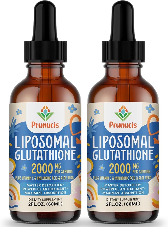 2000MG Liposomal Glutathione Liquid 98% Absorption Active Form L-Glutathione Supplement Vegan Friendly Powerful Antioxidant Complex for Immune System Aging Defense Detox 4 FL.OZ