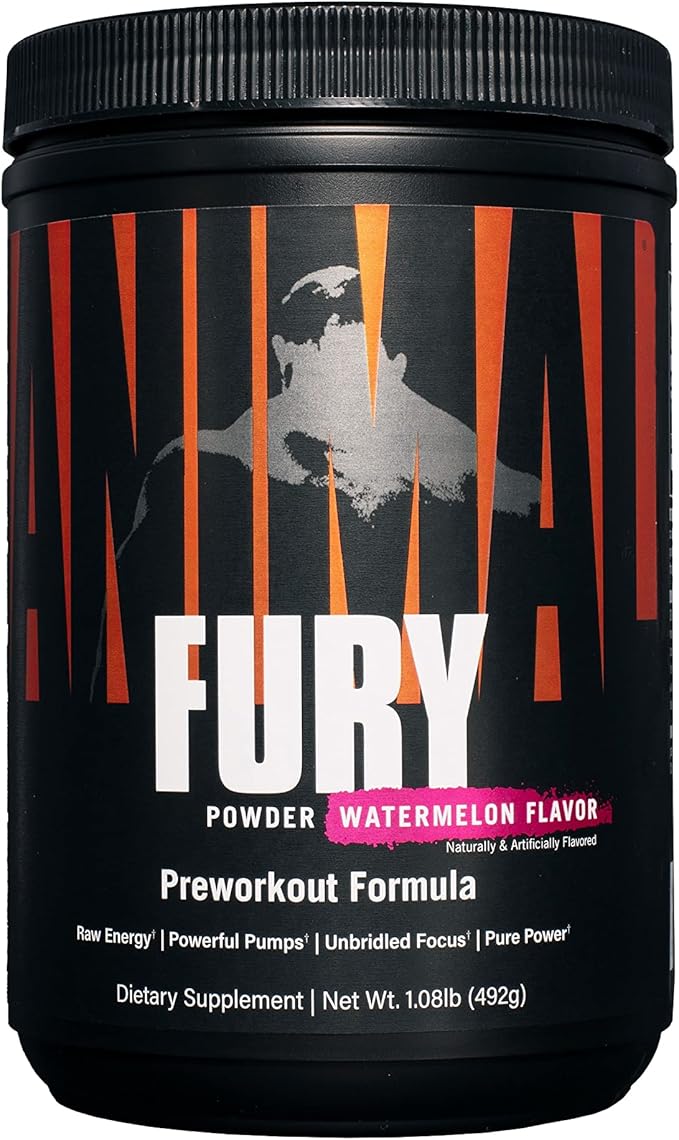 Animal Whey Isolate Whey Protein Powder – Isolate Loaded for Post Workout and Recovery &amp Fury Pre Workout Powder Supplement for Energy and Focus 5g BCAA 350mg Caffeine Nitric Oxide