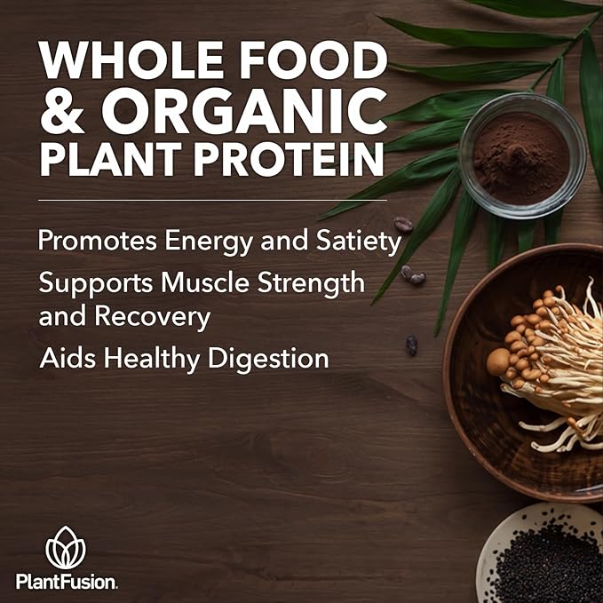 SOTRU Organic Vegan Protein Powder - Whole Food Plant Based Protein Powder with Green Superfoods Enzymes &amp Probiotics - USDA Certified Organic Non-GMO Gluten-Free - Chocolate 18.5 oz 21 Servi