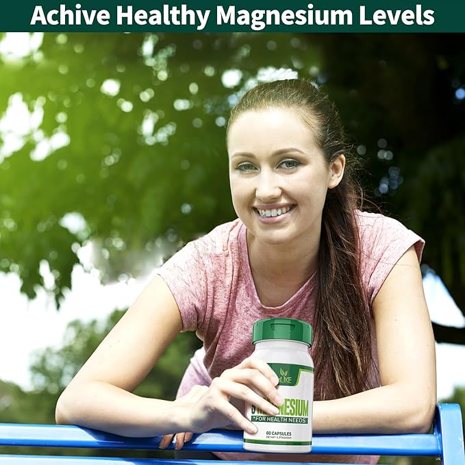 Magnesium Supplement with 9 Forms of High Absorption Magnesium Glycinate L-threonate Citrate Malate and More for Muscle Brain Support Non-GMO Gluten &amp Soy Free 60 Capsules