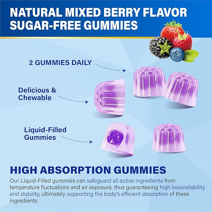 Mens Multivitamins Gummies with Methylated Vitamins - Vegan Omega-3 CoQ10 Vitamin A C D3 K2 B12 Calcium Zinc Grape Seed Support Energy &amp Antioxidant - Multivitamin for Men Gummies Sugar-Free