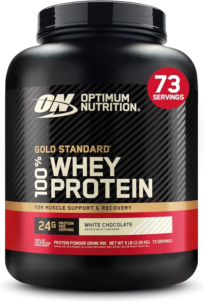 Optimum Nutrition Gold Standard 100% Whey Protein Powder White Chocolate 5 Pound (Packaging May Vary)
