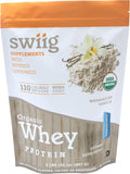 swiig Organic Whey Protein (Vanilla) Concentrate No Artificial Flavors Colors or Sweeteners No Fillers 2 lb Bag