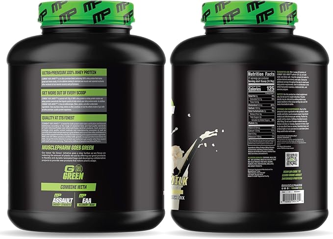 MusclePharm Combat 100% Whey Protein Powder Banana Milk Flavor Fast Recovery &amp Muscle Gain with Whey Protein Isolate High Protein Powder for Women &amp Men Gluten Free 5 lb 70 Servings