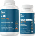 Dr. Tobias AKG Supplement &amp Vegan Omega 3 Algae Oil Support Cellular Energy &amp Overall Health with AKG EPA &amp DHA Vegan Gluten-Free Non-GMO