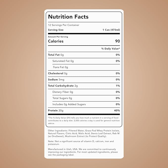 Clean Simple Eats Clear Protein Water 20G Grass Fed Whey Protein Ultra Filtered Light &amp Refreshing Beverage Low Lactose No Artificial Ingredients Coconut Créme Flavor 16 Oz Cans 12 Pack