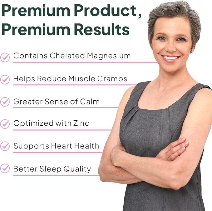Organics Ocean Pure Magnesium Glycinate with Zinc - Maximum Strength Chelated Magnesium Supplement for Women and Men for Muscle Cramps and Sleep Support - 3 Bottles