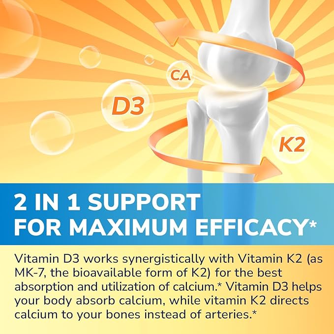 Vitamin D3 K2 Supplement 10000 IU 90 Softgels and Magnesium Citrate 420mg with Vitamin D3 &amp B6 120 Capsules