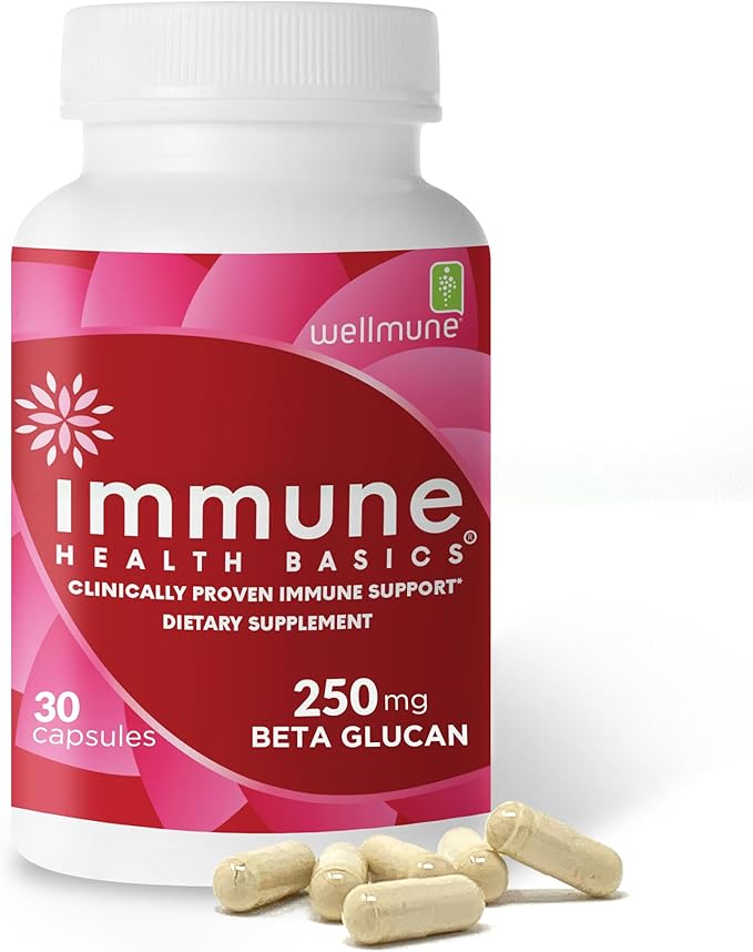 Ultra Strength Immunity - Clinically Proven Immune Support - Wellmune Highly Purified Beta Glucan - Gluten-Free Non-allergenic Non-GMO and Vegan Capsules - 30 Capsules 250 mg