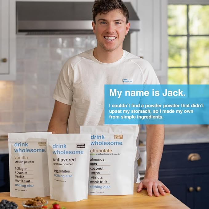 drink wholesome Chocolate and Vanilla Vegan Almond Protein Powder Bundle