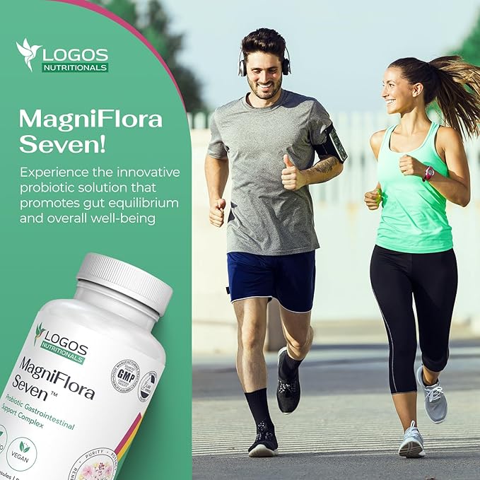 MagniFlora Seven Probiotic 5 Billion CFU - 60 Vegan Capsules 7 Strain Blend for Digestive Health Immune Boost Probiotic Supplements for Men &amp Women