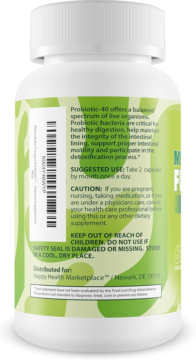 Myco Nuke Fungus Probiotic - Our Best Fungus Probiotics - Immune System Natural Nail Fungal Treatment for Toenail Support - Probiotic Myco Nuker with Vitamin D Fungal Pills - Fungi Nail