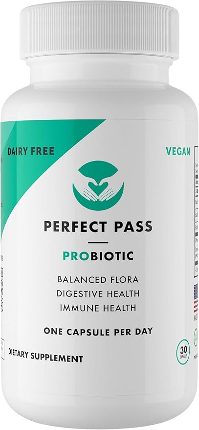 PERFECT PASS Prebiotics and Probiotics for Digestive Health Capsule and Powder Supplement Bundle for Adults Natural Bacillus Strains with PHGG for Gut and Digestive Wellness