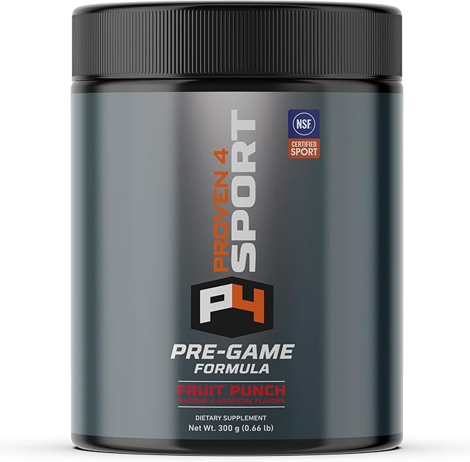 Proven4 Pre Workout Powder for Men and Women with Creatine - Beta Alanine - Caffeine NSF Certified preworkout Energy Supplement Fruit Punch 30 Servings