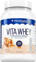 Whey Protein Powder for Women Whey Isolate Probiotics &amp Enzymes Supports Digestion Nutrient Absorption &amp Energy Post-Workout Nutrition Salted Caramel Flavored 30 Servings