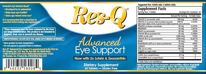 Res-Q Advanced Eye Support with 14 Critical Eye Nutrients 3-Pack