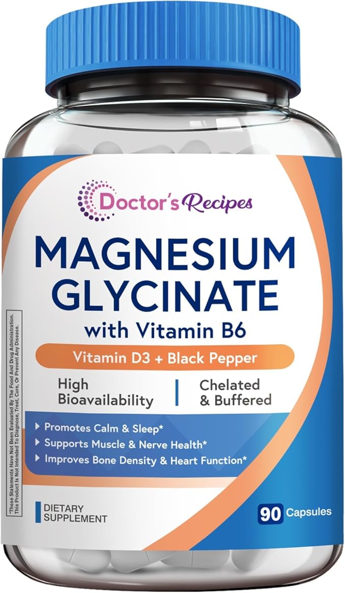Doctor's Recipes Women's Probiotic 50 Billion CFU Strains 60 Capsules and Magnesium Glycinate 420mg with Vitamin B6 &amp D3