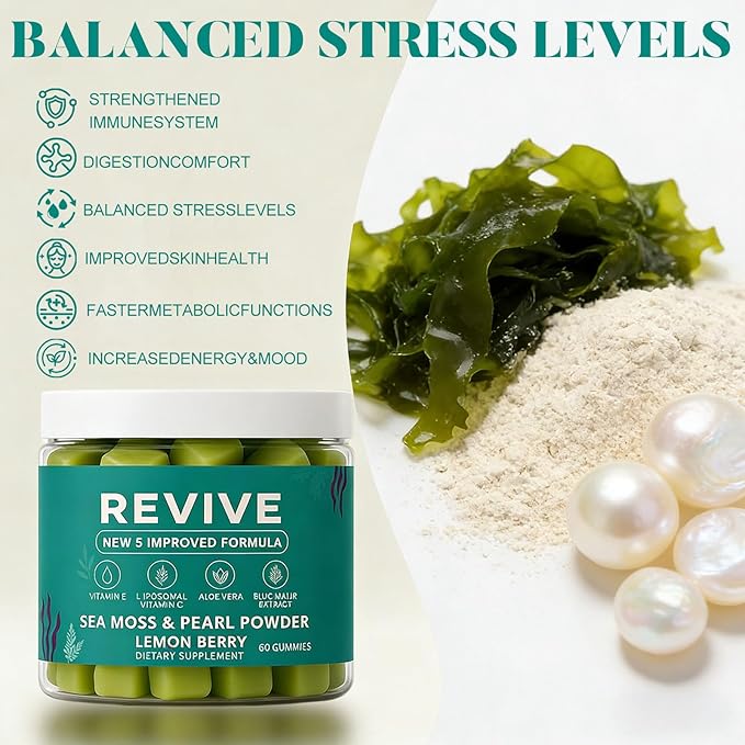 2026 New Hair Revive Gummies Professional Revive Hair Gummies with Vitamin C Vitamin E Hair Growth for Women &amp Men - Sea Moss for Hair Loss Hair &amp Skin Support Vegan Non-GMO 60 Gummies (2