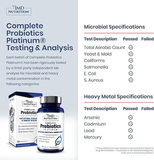 1MD Complete Probiotics Platinum | Supports Digestive Health | with Nourishing Prebiotics 51 Billion Live CFU 11 Strains Dairy-Free | 30 Vegetable Capsules (3-Pack)