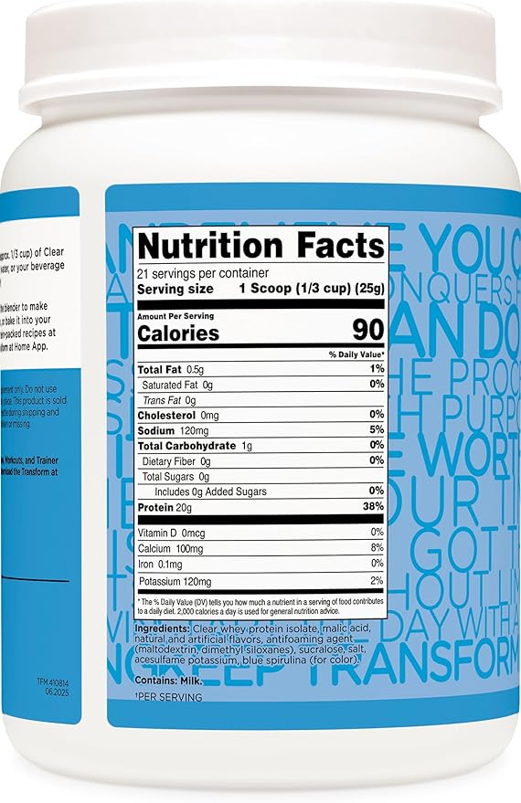 TransformHQ Clear Whey Protein Isolate (WPI) (Rocket Pop Flavored) 21 Servings - 20 Grams Protein Per Serving