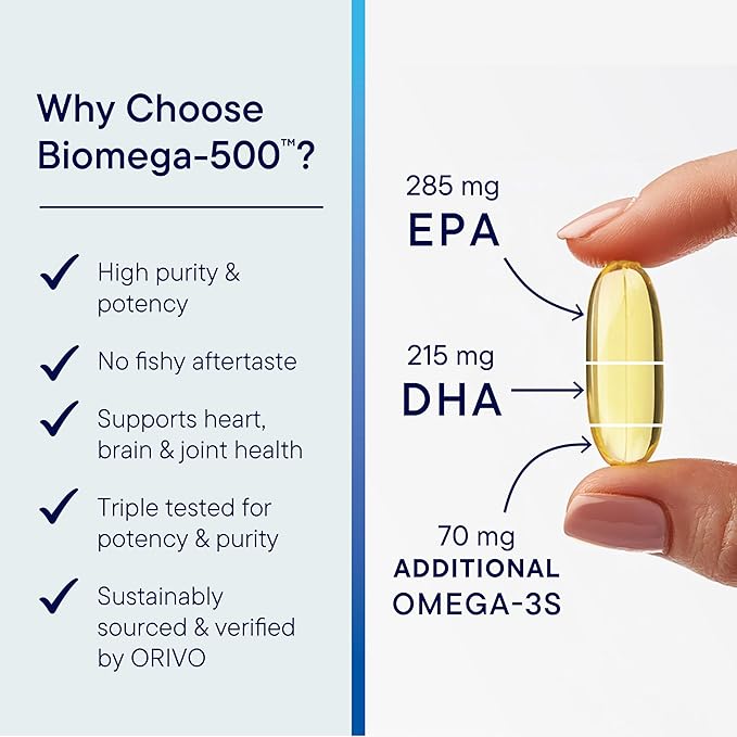Biotics Research Biomega 500 Omega 3 Fish Oil Supplement Highly Concentrated Fish Oil with EPA/DHA Omega 3 Fatty acids Supports Immune and Cardiovascular 90 Softgel Capsules