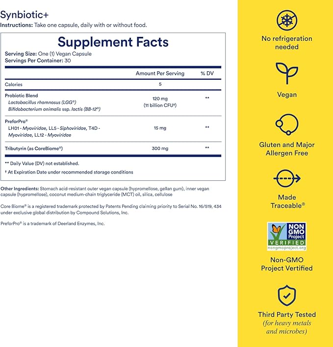 Ritual Synbiotic+ Probiotic Gut Health Support and Men's 18+ Multivitamin