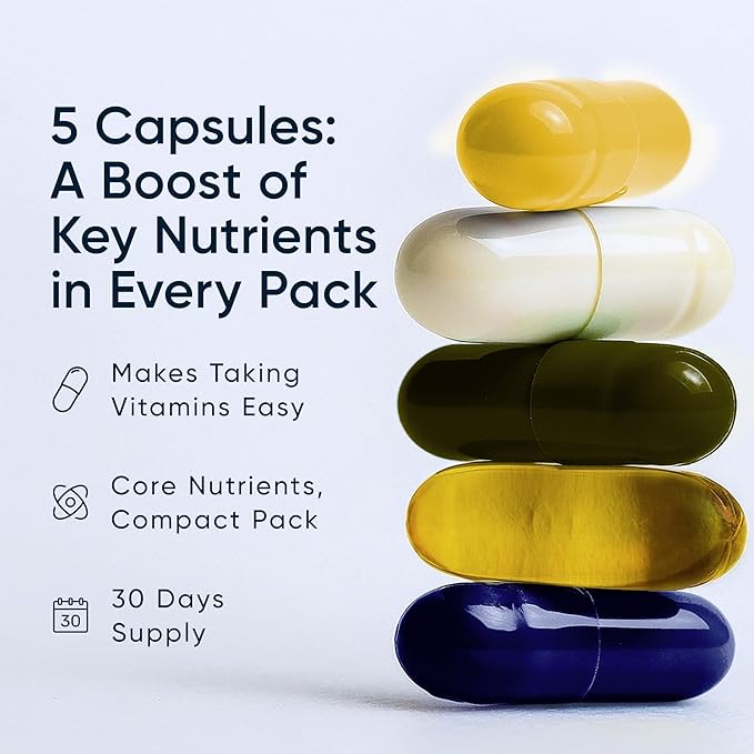 Planet 3 Vitamin Packs Daily Vitamins for Both Men &amp Women Energy Immune &amp Heart Support | Multivitamin Vitamin D Omega 3 Probiotics Biotin B12 &amp More | Core Supplements | 120 Dail