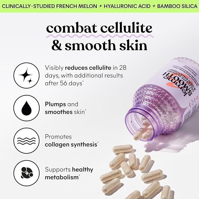 Lemme Debloat and Smooth Bundle - Prebiotic Probiotic &amp Digestive Enzyme Capsules for Bloating &amp Gas Relief Reduce Cellulite Plump Skin Smooth Cellulite