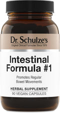 Dr. Schulze's Intestinal Formula #1 - Bowel Movement Supplement for Colon Health Support - Bloating &amp Constipation Aid - Intestinal Cleanse - All-Natural - Plant-Based - Vegan - 90 Count