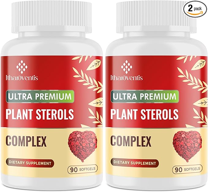 Cholesterol Supplements with Plant Sterols Niacin Red Yeast Rice Bergamot Omega-3 &amp Garlic - Advenced Absorption Formula - 180 Softgels