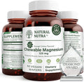 Natural Nutra Chewable Magnesium Supplement with Citrate and Chelate for Kids and Adults Promotes Better Sleep Best Pure Mag Chew for Muscle Nerve Bone and Heart Health 125mg 50 Vegan Wafers