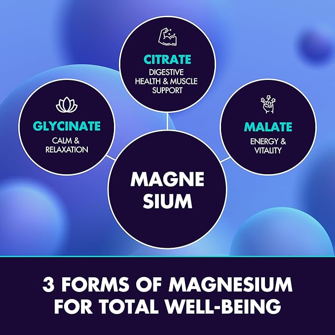 Magnesium Glycinate 2150MG High Absorption Magnesium Glycinate Citrate Malate Sugar-FreeVegan Inspired by Wellness Traditions Like Arjuna 60 Wild Orange Flavor Chews