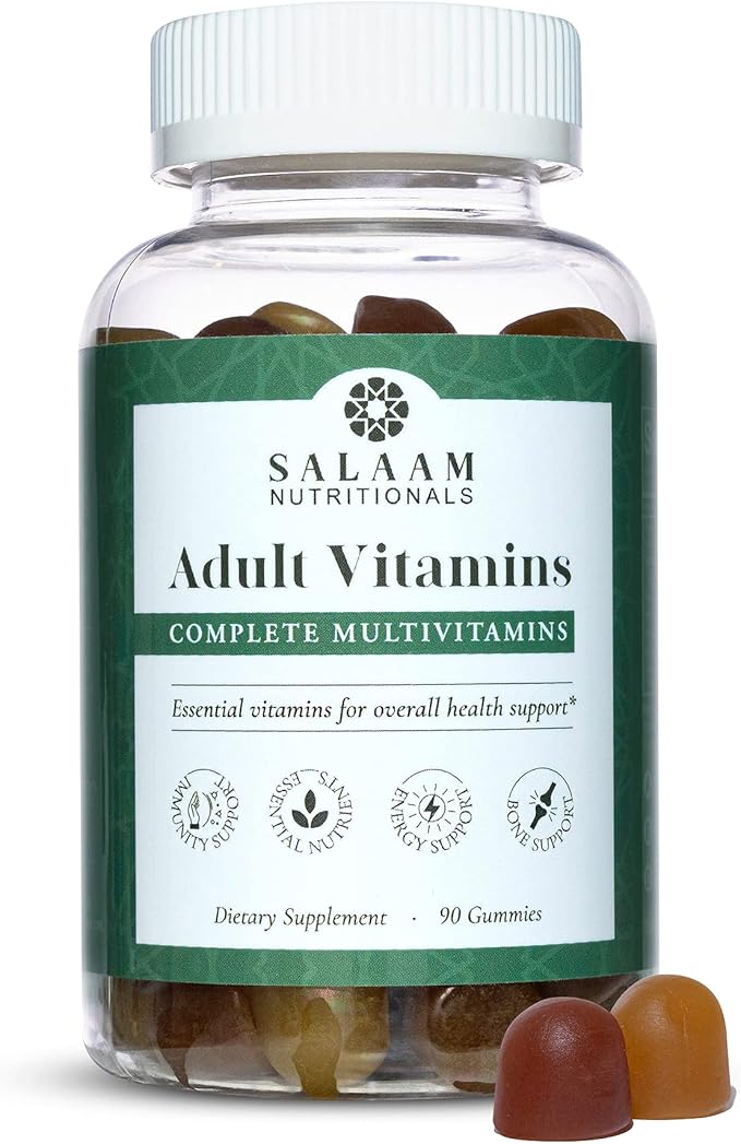 Salaam Nutritionals - Adult Multivitamins Vitamin Gummies for Women and Men Multivitamins for Adults with 11 Essential Vitamins and Minerals 90 Count 1 Pack.