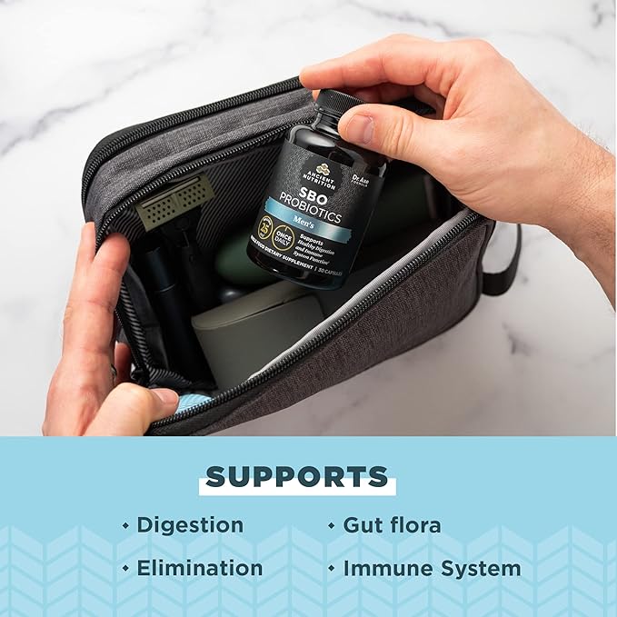 Ancient Nutrition Probiotics for Men SBO Probiotics Men's 60 Ct for Gut Health Digestive and Immune Support Boosts Muscle Mass and Fat Metabolism 25 Billion CFUs* Per Serving