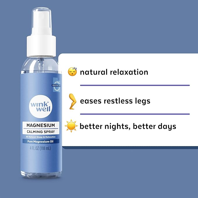 Wink Well Magnesium Calming Spray for Relaxation Sleep for Kids and Adults 2 Pack