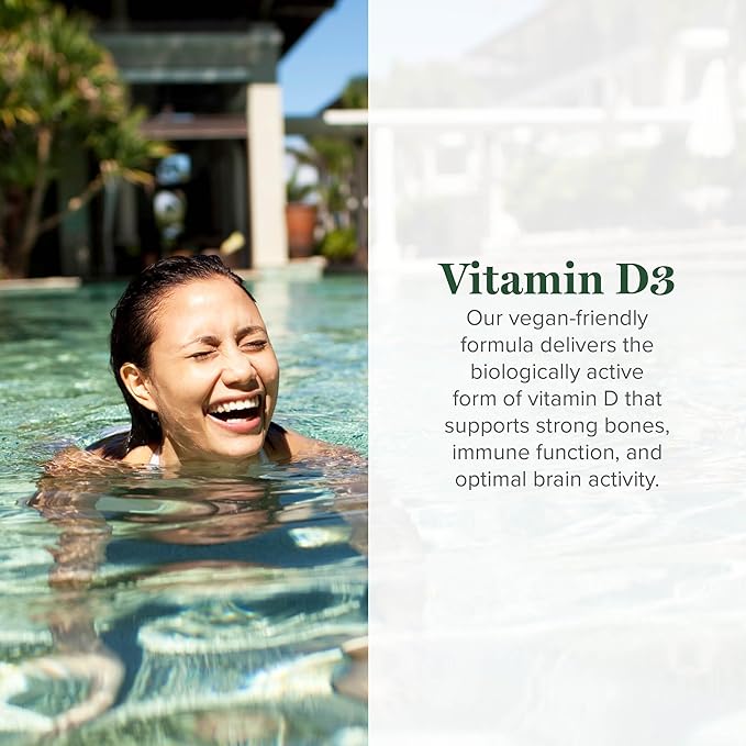 Global Healing Organic Vitamin D3 5000 IU Supplement - Vegan Vitamin D Supplements for Immune Health &amp Strong Bones Support - Pure D3 Vitamin 5000 IU Ingredients Vit D3 - 2 Fl Oz
