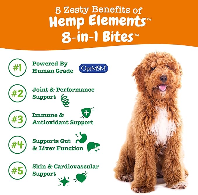 Zesty Paws 8-in-1 Bites for Dogs + Hemp Seed 90 Count (Packaging May Vary)