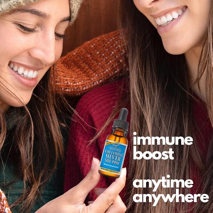 Natural Path Silver Wings Colloidal Silver 500ppm (2500mcg) Immune Support Supplement 16 fl. oz.
