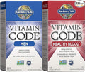 Garden of Life Vitamin Code Whole Food Multivitamin for Men Fruit &amp Veggie Blend and Probiotics for Energy Heart Prostate Health 120 Count &amp althy Blood 60ct Capsules