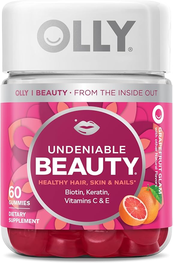 OLLY Undeniable Beauty Gummy &amp Flawless Complexion Gummy Clear and Healthy Skin Support Vitamins E A Zinc Chewable Supplement Berry - 50 Count (Pack of 1)