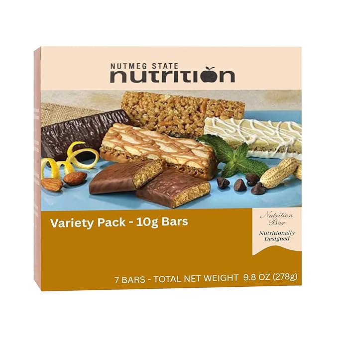 Nutmeg State Nutrition High Protein Bars 7 Servings Per Box (1 Box (7 Servings) Variety 10g (Chocolate Mint Lemon Meringue Marshmallow Brownie Crisp Peanut Butter Crunch Peanut Butter Mousse Sw