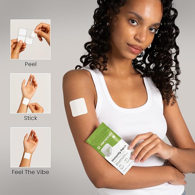 Immunity Patch | Wearable Wellness with Zinc Vitamin C Vitamin D and Black Elderberry | Long Lasting Patch for 10 Hours | Vegan &amp Latex Free | 4 Patches Per Pack 2 Pack