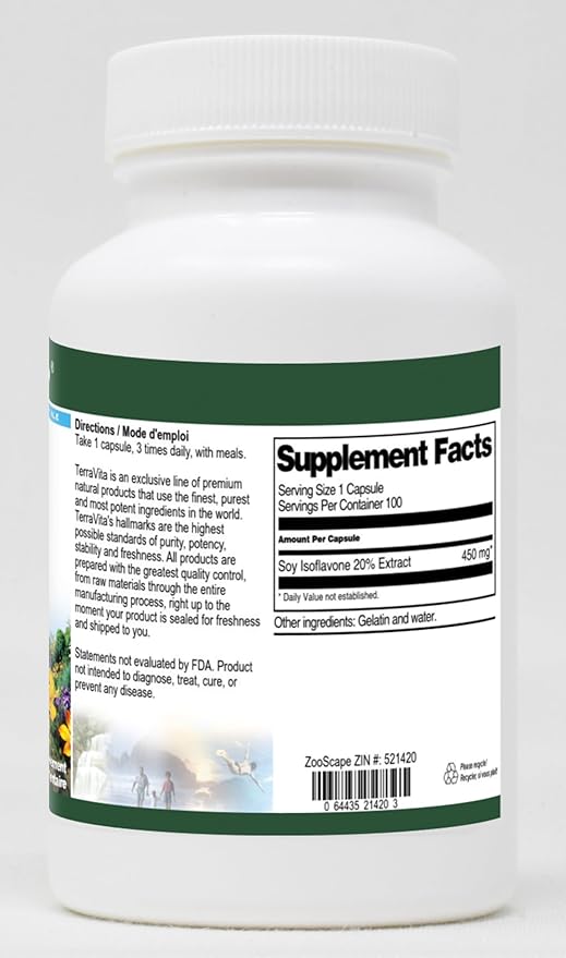 Soy Isoflavone 20% - 450 mg (100 Capsules ZIN: 521420) - 3 Pack