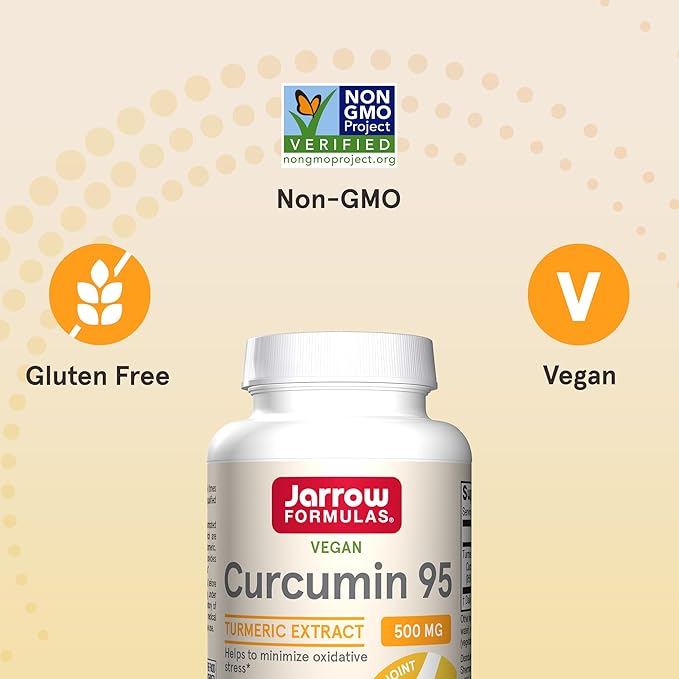 Jarrow Formulas Curcumin 95 Supplement - Turmeric Extract Supplement 500 mg for Antioxidant &amp Joint Support 60 Capsules