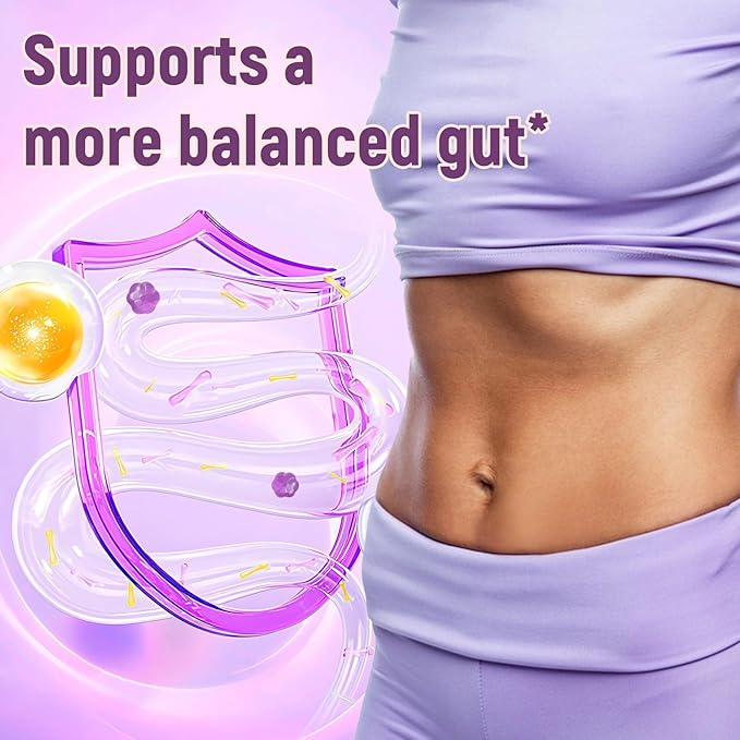 10G Fiber Gummies for Adults No Sugar Added Grape Flavor Fiber Supplement with 30 Billion CFU Probiotics Blend ACV Vitamin C Inulin Support Digestive Health 90 Count