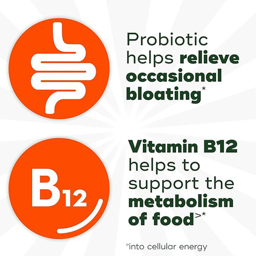 Align Probiotic Bloating Relief + Food Digestion Probiotics for Women and Men Probiotic Helps Soothe Occasional Bloating* with Vitamin B12 to Help Break Down Food into Cellular Energy*60 Gummies