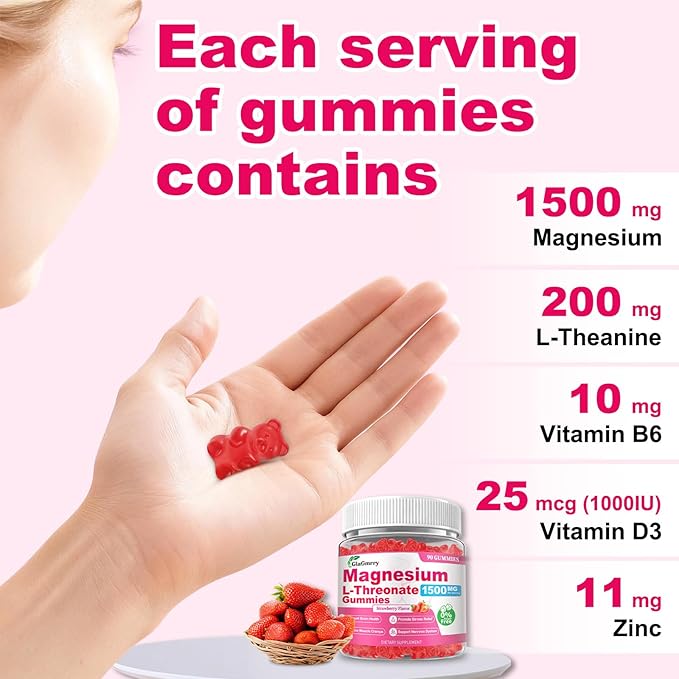 180 Count Magnesium L-Threonate Gummies 1500mg High Absorption Magnesium Threonate Supplement for Adults &amp Kids Support Brain Health Memory Focus Restful zzZ &amp Muscle Sugar Free Vegan